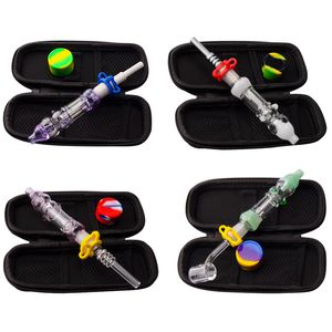 Headshop214 CSYC NC015 Dab Rig Bong En Verre Antidéversement Fumer Pipe Bag Set 10mm 14mm Quartz Céramique Pince À Ongles Dabber Outil Jar Case In-Line Water Perc Bubbler Bongs