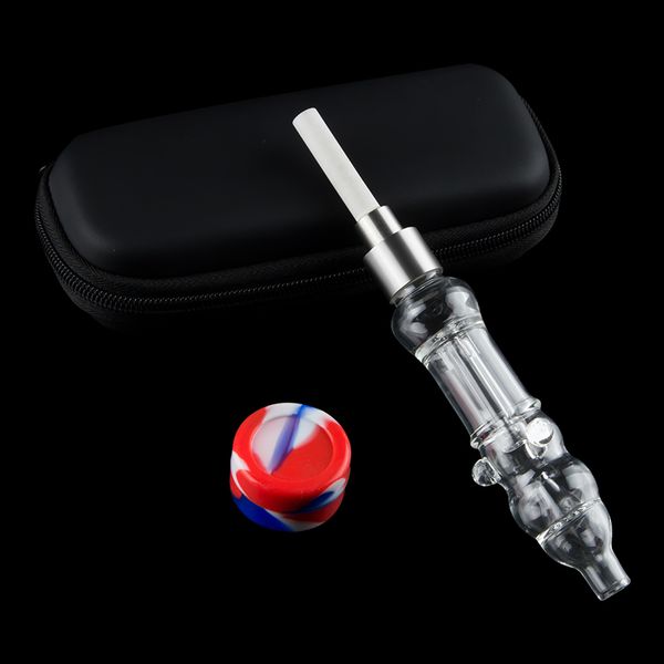 Headshop214 CSYC NC025 Bong de agua de vidrio Pipas para fumar a prueba de derrames Juego de bolsas 510 Cuarzo Cerámica Nail Dabber Tool Jar Case Dab Rig Bubbler Pipe