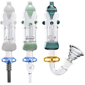 Headshop214 CSYC NC043 Bong à eau en verre Pipe à fumer 14mm Banger Adaptateur Bol en verre Clip OD 32mm Cage à oiseaux Perc Coloré Dab Rig Bubbler Pipes