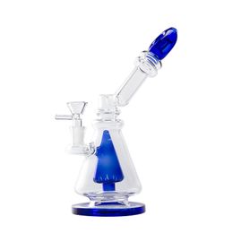 Headshop214 GB037 Bang d'eau en verre d'environ 25 cm de hauteur colored Perc Perc Dab Bublant Fumer Pipe Bubbler 14 mm Mâle Dom Bol Quartz Banger Nail Colorful Flat Bouth