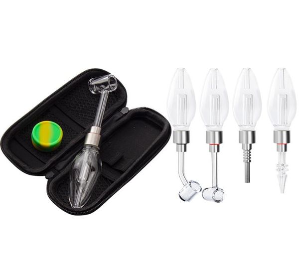 Headshop214 NC027 Pipes en verre de narguilé Dabber outil sac de pot de silicium ensemble 510 titane céramique clou Quartz Banger ongles Style oeuf Dab R5489966