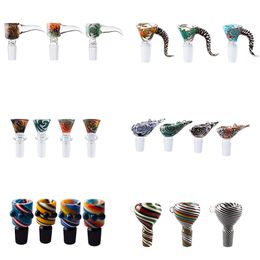 Headshop214 Pipa para fumar Bongs de vidrio Tazones Mango grande portátil 19 mm Macho Hembra Color embriagador Tabaco Cúpula Tazón Herramienta Dabber Dab Rig Bubbler Pipes