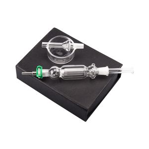 Headshop888 NC002 Coffret Cadeau Dab Rig Bong En Verre Pipes À Fumer 10mm Embouchure En Borosilicate Embouchure Cire Plat Clip Eau Perc Barboteur Bong