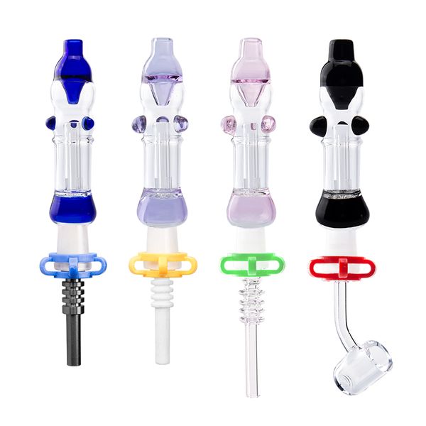 Headshop888 NC015 Pipe à fumer Coloré Bong à eau en verre anti-déversement 10mm 14mm Titane Céramique Quartz Banger Nail Dab Rigs Bubbler Pipe à eau en verre