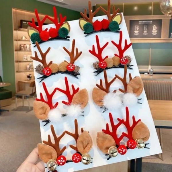 Heads Christmas Decoration Elk Horn Clip Accessoires de cheveux pour enfants Hoop FY4340 0280