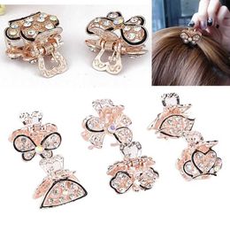Headswear Hair Accessories 1 PC Butterfly Crystal Clips Clips Pins pour femmes Girls Vintage Headshwear Righestone Hairpins Barrette Jewelry Accessoires 275C