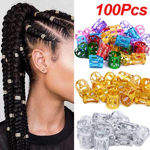 Hoofdkleding haaraccessoires 100 stks goud en zilveren dreadlock haarringen verstelbare manchet clip haar vlechten vuile vlechten kralen haarspeld sieraden haaraccessoires 230517