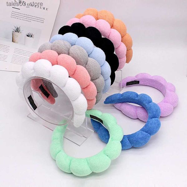 Headwear Accesorios para el cabello 1 unids Puffy Maquillaje Spa Diadema para mujeres Máscara Headwear Esponja Haiands gruesos para cuidado de la piel Yoga Lavado de cara Spa Ducha Facial Q231204