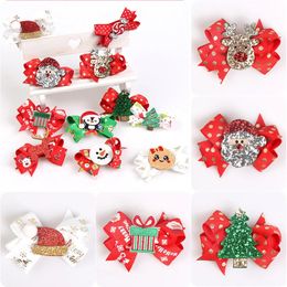 Hoofddeksels Haaraccessoires 20 stks/partij Kerstcadeau Kerstman Strikken Haarspeldjes Glitterboom Haarspeld Fawn Kinderhaaraccessoires Hoed Sneeuwpop Snoep Hoofddeksels 231118