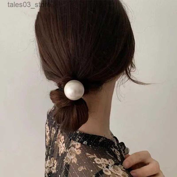 Accesorios para el cabello 2 unid coreano lindo perla elástico bandas para el cabello rubbeand para mujeres niñas lazos para el cabello anillos cuerda para accesorios para el cabello soporte de cola de caballo Q231204