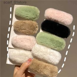 2 pièces hiver en peluche mignon pince à cheveux saisir agneau enfants cassé épingle à cheveux pince chapeaux accessoires de cheveux pour les filles style coréen L231214