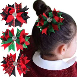 Hoofddeksels Haaraccessoires 30 stk/partij Kerst Haarstrik Haarspeldjes Baby Meisjes Kerst Strik Haarspeldjes Strass Haarspelden voor Kinderen Kerst Hoofddeksels 231121