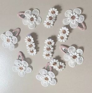 36 pc/lot pinces à cheveux fleur marguerite né bébé dentelle broderie arcs enfant fille fleur Barrettes filles épingle à cheveux cheveux accessoires en vrac 231030