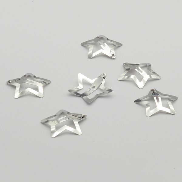 Chapeaux Cheveux Accessoires 50PCS 3cm Silver Star Clips pour Filles Filigrane Metal Snap Clip broches Barrettes Bijoux Nickle Free Lead 230330