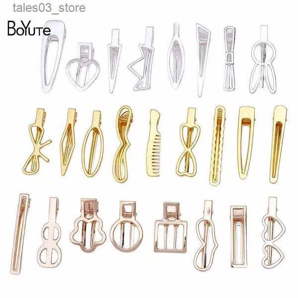 Accesorios para el cabello BoYuTe (50 piezas / lote) Base de clip para el cabello de metal Suministro de fábrica Accesorios para el cabello hechos a mano DIY al por mayor Q231204