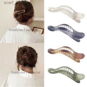 Accessoires pour cheveux peuvent colorer les pinces à bec de canard sans couture de grande taille pinces à cheveux transparentes femmes maquillage lavage du visage épingles à cheveux chapeaux accessoires de cheveuxL231214