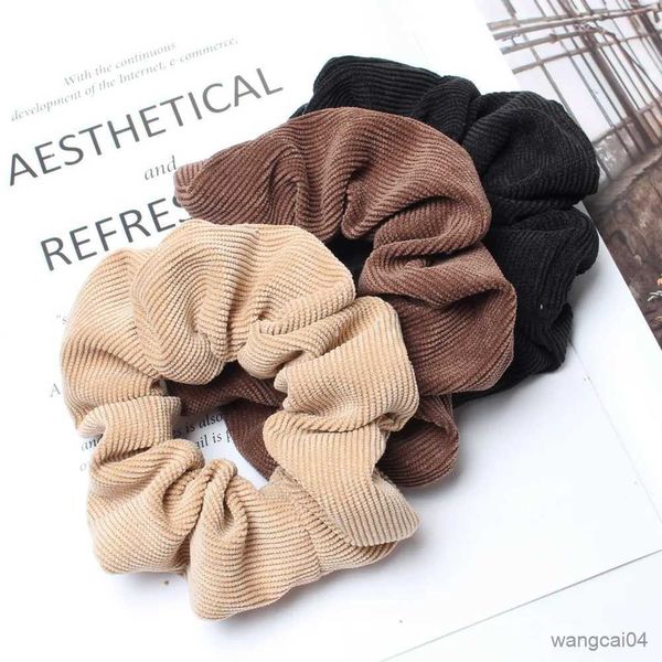 Accesorios para el cabello Cordón Scrunchie Otoño Invierno Pana Tela sólida Scrunchies Conjunto Elástico Bandas para el cabello Moda Cola de caballo Corbata para el cabello Cuerda Sombreros R231025