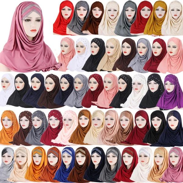 Sombreros Accesorios para el cabello Ropa étnica Ramadán Mujeres musulmanas Hijab instantáneo Turbante Chales Una pieza Amira Islam Bonnet Chemo Cap Oración Wrap Turbante Ha