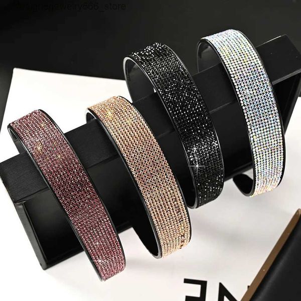 Accesorios para el cabello Accesorios para el cabello Diademas con diamantes de imitación completos para mujer Bisel antideslizante negro Aro para el cabello Diademas para niñas Accesorios para el cabello para sombreros de moda para mujer Q231005