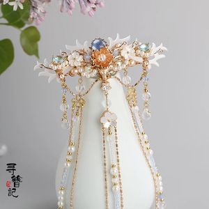 Hoofddeksels Haaraccessoires Handgemaakte Hanfu Klassieke Haarspeld Lange Kwast Haarspeldjes Wit Gewei Fee Clip Hoofdtooi Cosplay 231207