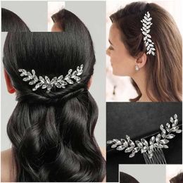 Hoofdkleding Haaraccessoires Hoofdkleding Haaraccessoires Wedding Kam Hoofd Sieraden Bride Clips Kiefstuk Crystal Women Tiaras Bridal Orna Dh07W