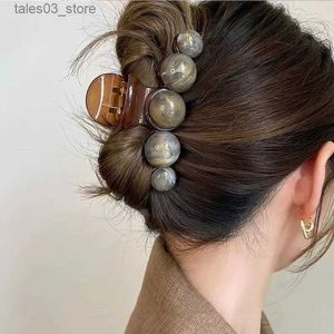 Hoofddeksels Haaraccessoires Hoogwaardige Halo Sferische Grote Haarklauwen Mode Haaraccessoires Voor Vrouwen Terug Hoofd Clip Boutique Schattig Meisje Haarspeld Hoofddeksels Q231204