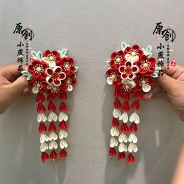 Sombreros Accesorios para el cabello Mejora Antigüedad Hanfu Kimono Sakura Clip Lolita Bell Borla Horquilla Tsumami zaiku Yukata Tocado 231207