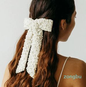 Hoofddeksels Haaraccessoires Luxe Witte Volledige Parels Haarspeld Strikken Lint Haarspeld Meisjes Strik Haarspelden Bruiloft Haaraccessoires Haarspeldjes voor Dames