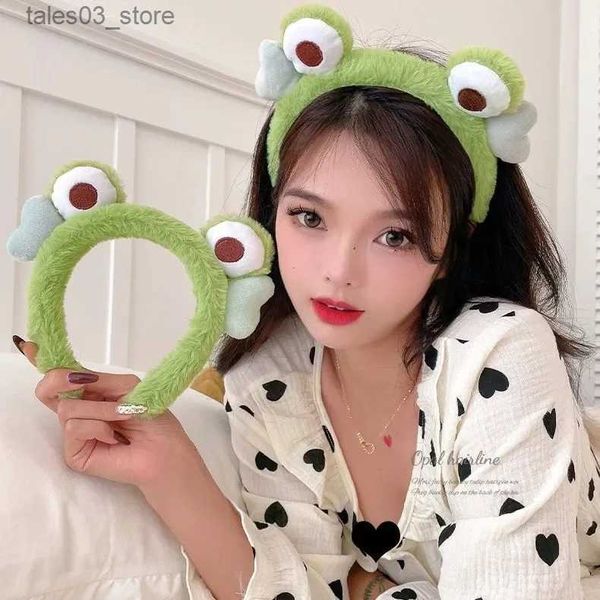 Couvre-chef Accessoires pour cheveux Ly Frog Peluche Femmes Haiand Cerceau De Cheveux Mignon La Big Eye Frog Haiands Chapeaux Filles Accessoires De Cheveux De Mode Q231204