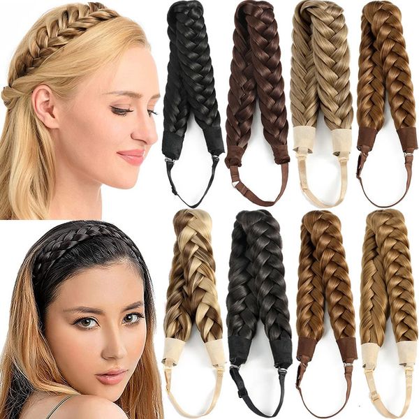 Accesorios para el cabello para la cabeza, diademas trenzadas sintéticas, banda trenzada falsa, extensión de cabello trenzado para mujeres y niñas 230605