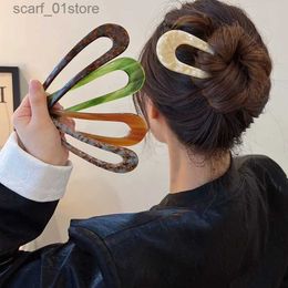 Accesorios para el cabello Tren U-Shed Horquilla de ácido acético Horquilla para el cabello para niñas Pinzas para el cabello Color Estampado masculino Palillos para el cabello Accesorios para el cabello para mujerL231214