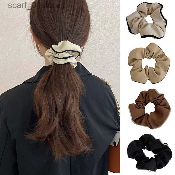 Accesorios para el cabello Accesorios para el cabello Vintage Seda Gomas para el cabello Bandas elásticas para el cabello Color sólido Mujeres Niñas Sombreros Cola de caballo Lazos Cuerda Accesorios para el cabello L231214