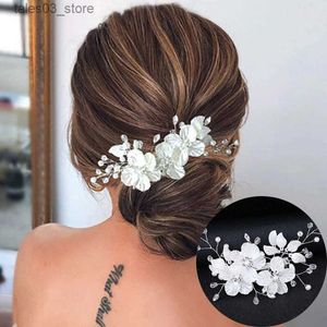 Hoofdkleding Haaraccessoires Wedding Bridal Pearl/Swirl Spiral Twist Pins Flower Crystal Clips Bruidsmeisje sieraden haarspeldhoofden Q231204