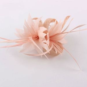 Hoofddeksels Haaraccessoires Vrouwen Chique Tovenaar Hoed Cocktail Broche Bruiloft Hoofddeksel Kerk Hoofddeksels Feestveer Haaraccessoires Sinamay Fascinators 230809