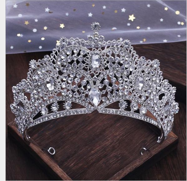 Tocado de lujo brillante corona de diamantes princesa dulce coreana peluquería accesorios de vestido de novia de plata