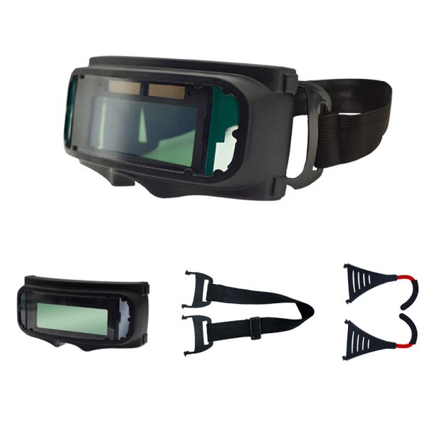 Gafas de soldadura de cabeza de cabeza gafas de oscurecimiento automáticamente atenuamiento automático Vista grande Color verdadero para la molienda de soldadura por arco