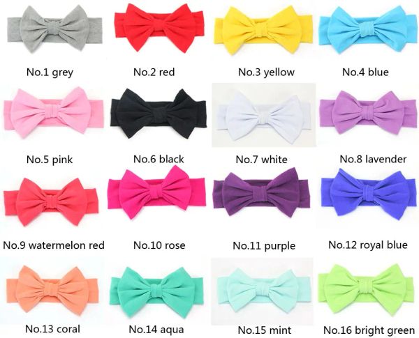 Headwear Venta al por mayor Cinturón de pelo de algodón para niños 16 colores Europeo y americano Big Butterfly Bow Baby Diadema elástica entrega gratuita LL