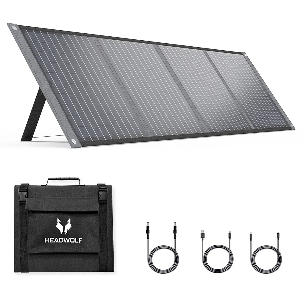 Headwolf S100 100W 18V لوحة شمسية محمولة قابلة للطي IP65 لوحة شمسية مقاومة للماء لمحطة الطاقة