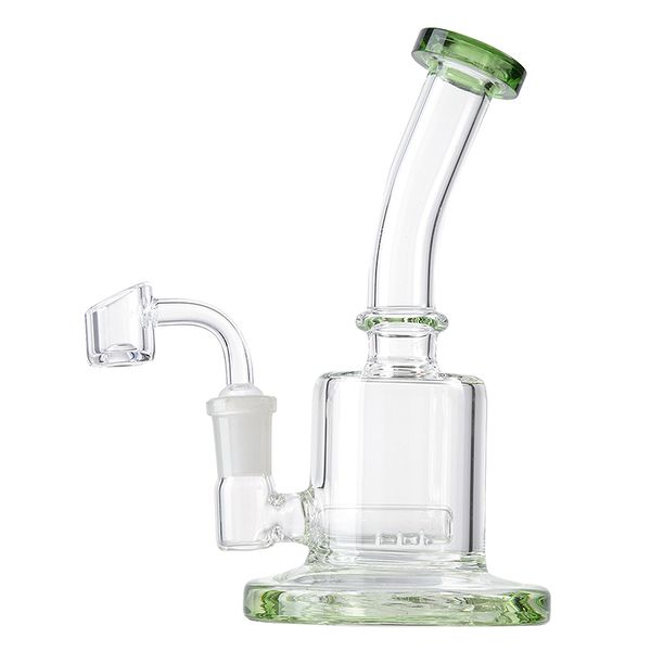 Pipe d'eau en couleur en ligne Percolateur en ligne mini plates-formes épais verre Bong 4 mm banger 14 mm Femelle CS181