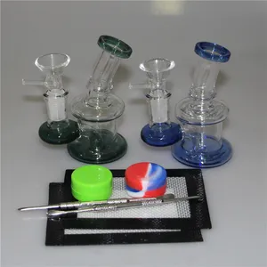 Heady Glass Bong Hookah Dab Oil Rigs met 4 mm Quartz Banger Nail Recycler Bubbler Water Pipe