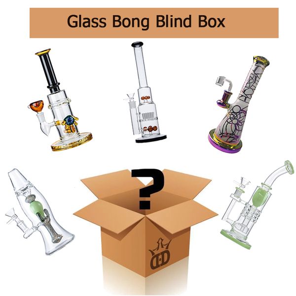 Heady Glass Bongs Caja ciega Percolador Hookahs Cajas sorpresa Fumar Pipas de agua Caja misteriosa Aceite Dab Rigs Estilo aleatorio La mejor calidad