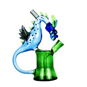 bedwelmende glazen waterpijpen Waterpijp / Cartoon Flying Dragon Recycler Glazen rookpistool waterpijp 14 mm bong