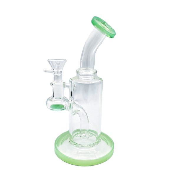 Bangs en verre capiteux Hookah / Dab Rig avec base de couleur et embout Bong Pipe à eau