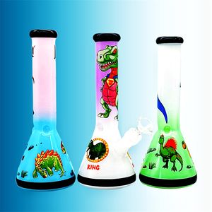 Bongs de vidrio embriagadores Hookah/Cachimba de vidrio, narguile con temática de Jurassic Park, pipa, decoración del hogar 9.8in