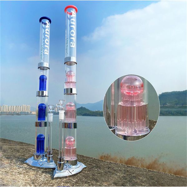 Bongs de vidrio embriagadores Cachimba/Pistola de humo de vidrio Aurora LED Tubo Juego de fumar Vidrio Agua Humo Desmontaje y montaje segmentado