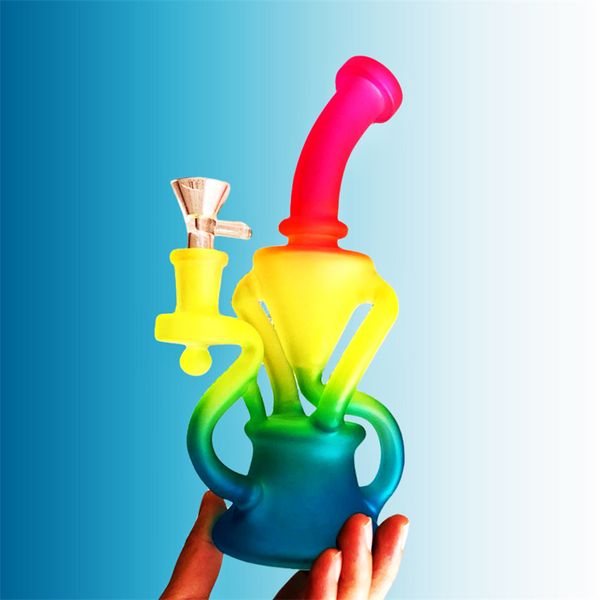 Bongs de vidrio embriagadores Cachimba/Utensilios para fumar de vidrio de agua, teteras, pipas y adornos de tabaco hechos a mano, los más vendidos en Europa y América, 9 pulgadas