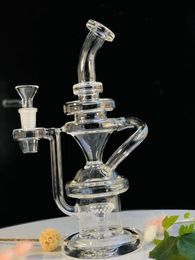 Bangs en verre capiteux Narguilé/Bong en verre de recyclage chaud Pipe à fumer en verre Pipe à eau en verre Tornade et lanterne combo 10 pouces de haut taille de joint de 14 mm (GB-395)