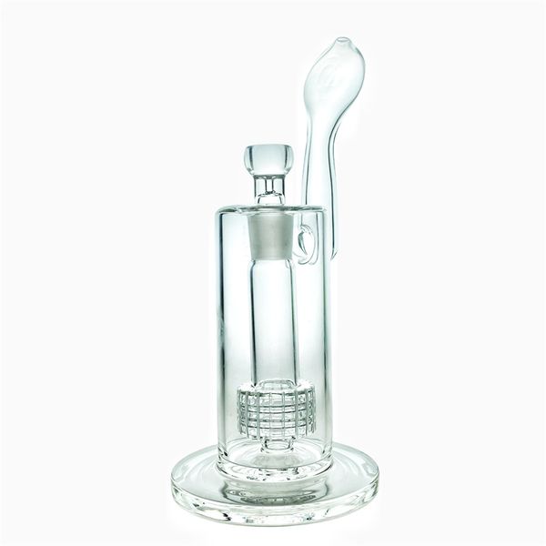 Bongs de vidrio embriagadores Hookah/Nueva boquilla oblata de 10 pulgadas de alto Mobius Matrix bong de vidrio pipa de vidrio para fumar bongs de pipa de agua de vidrio con 1 jaula para pájaros perc (GB-350)