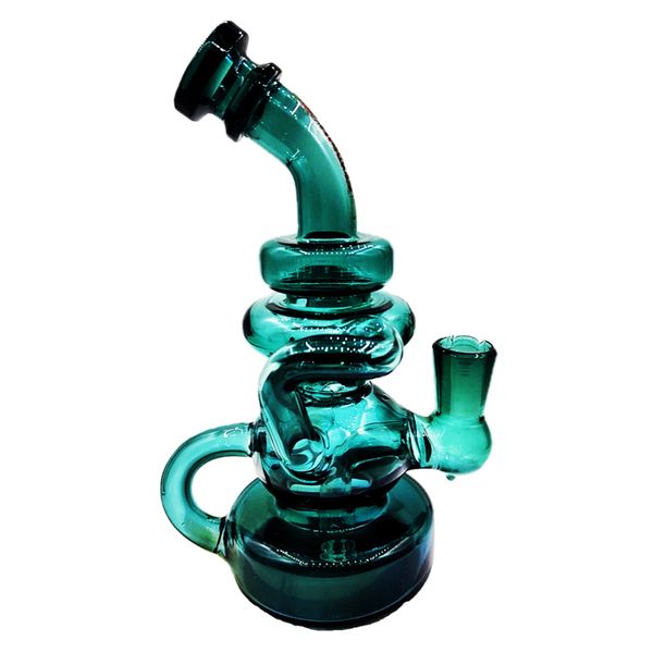 Bongs de vidrio embriagadores Hookah / Surge Showerhead Recycler Dab Rig Tubería de agua de 14 mm