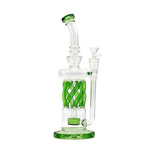 Heady Glazen Bongs Recycler Bong Unieke Zijspan Waterpijpen Waterleidingen Douchekop Perc Percolator Olie Dab Rigs 14mm Joint Met Kom